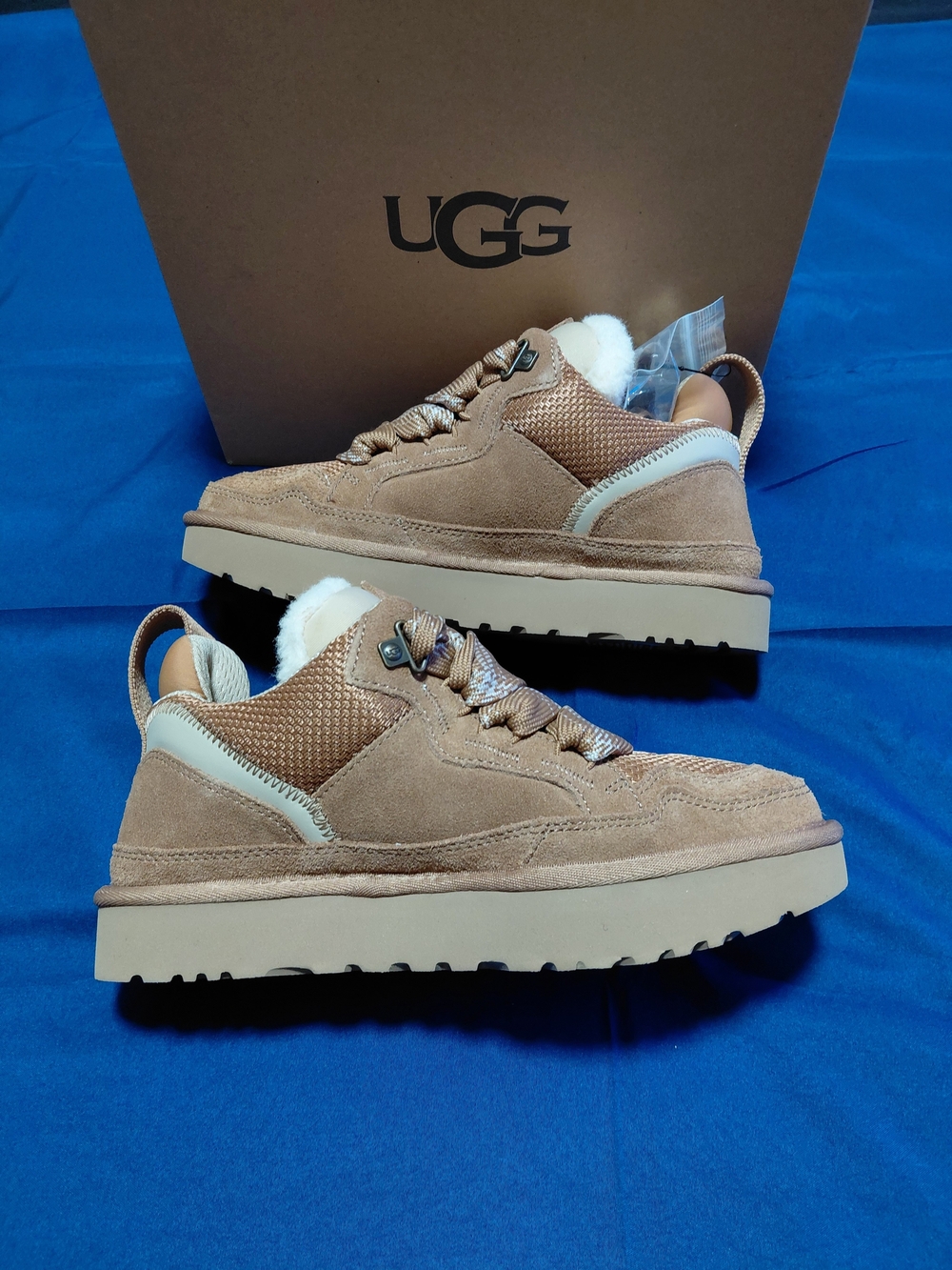 UGG Lowmel Lace Up Shearling Sneakers
